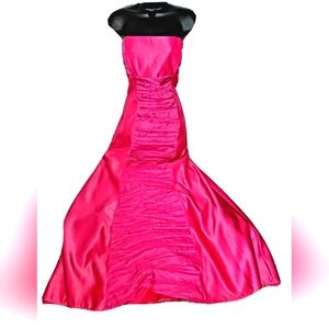 Jessica McClintock Gunne Sax Strapless Lace-Up Back Formal Dress Pink 11 Vintage